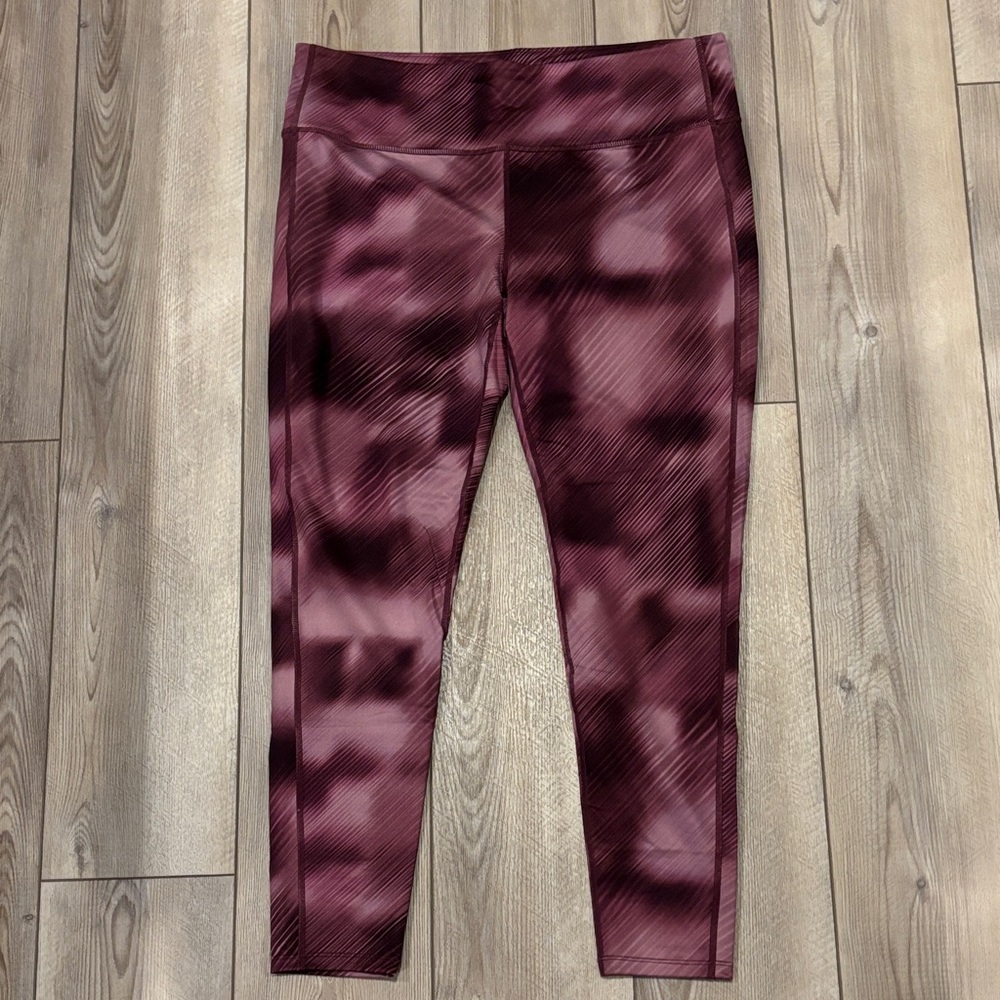 Maroon and pink  Patterned Leggings